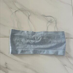Blue Essentials Bandeau Skinny Strap Top